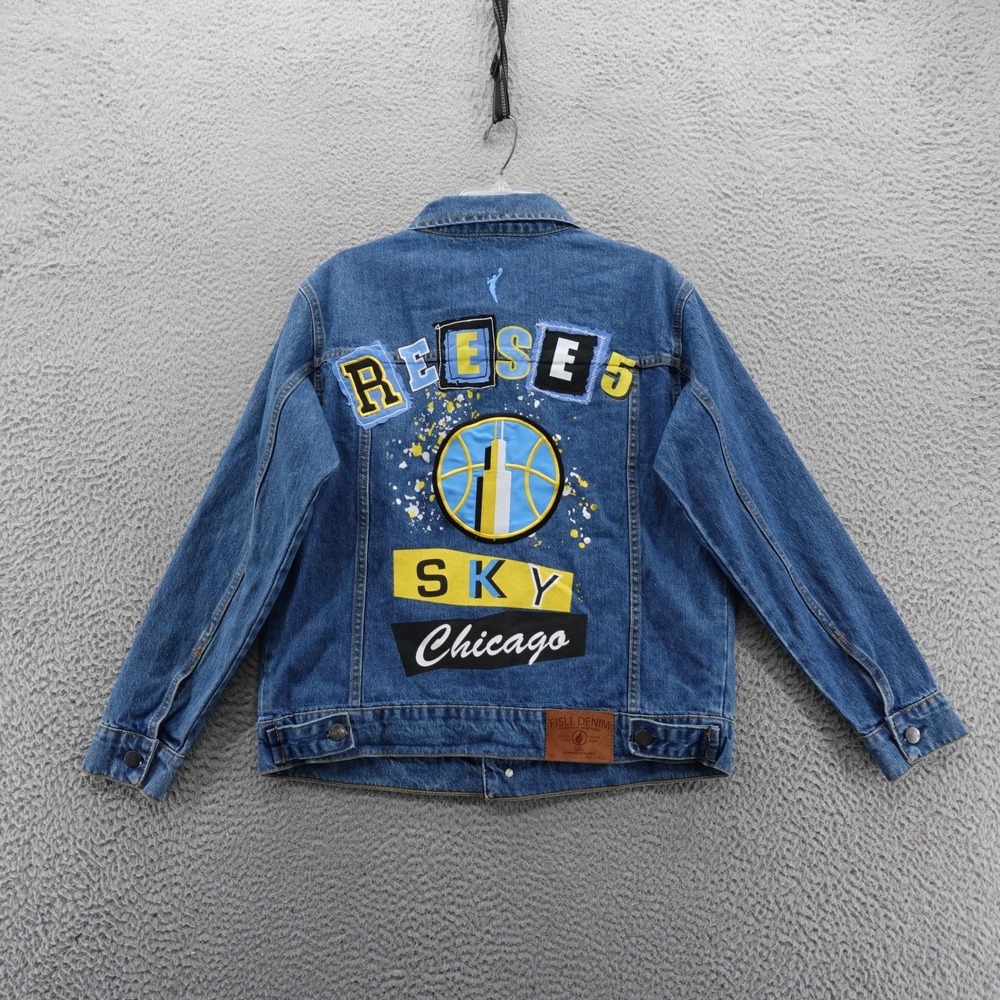 FISLL Womens Medium Medium Reese Sky Chicago WNBA Denim Jacket NEW